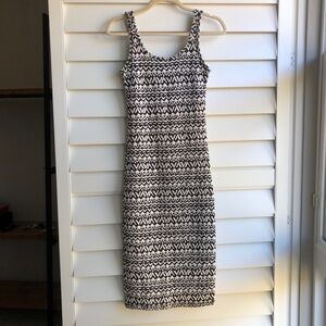 Billabong Black and White Geometric Midi Dress